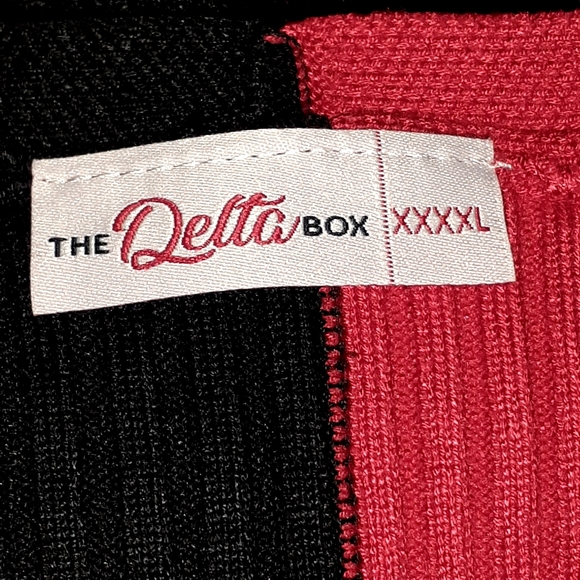 Delta Sigma Theta Red/Black Sweater Turtle Neck Dress Embroidered Size XXXXL New - Picture 7 of 11